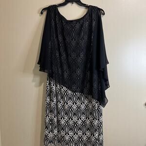 Connected Apparel Evening Gown Dress Black Plus Size 24W